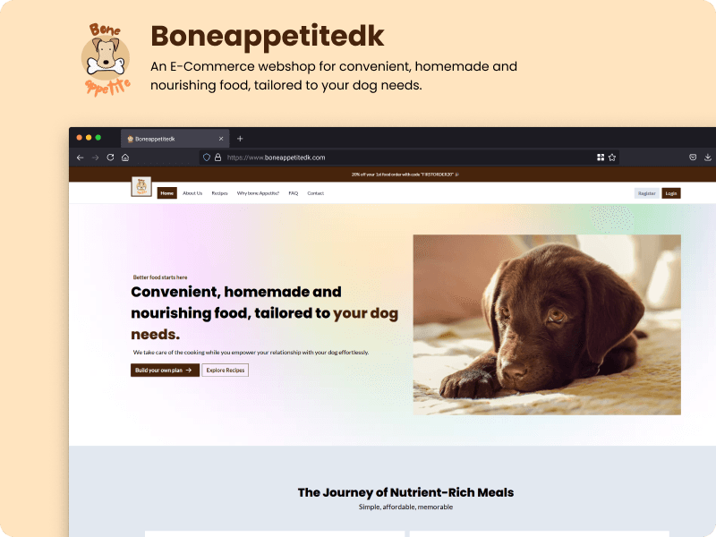Boneappetitedk — eCommerce Webshop for Dog-Food Subscription