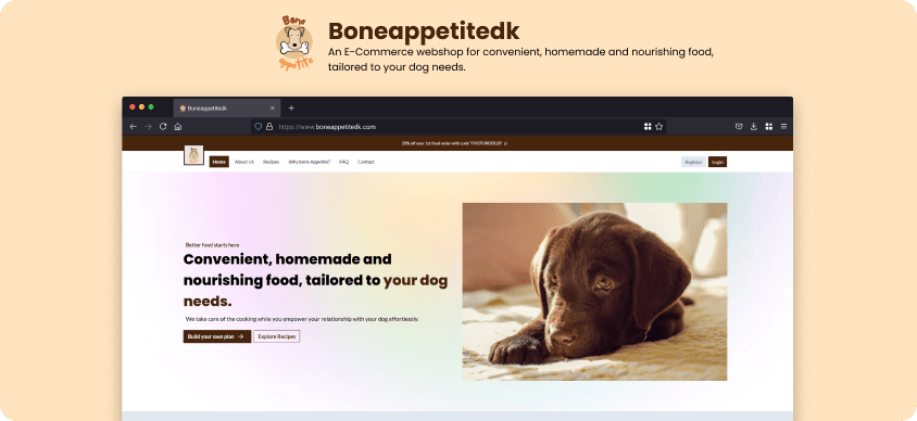 Boneappetitedk — eCommerce Webshop for Dog-Food Subscription